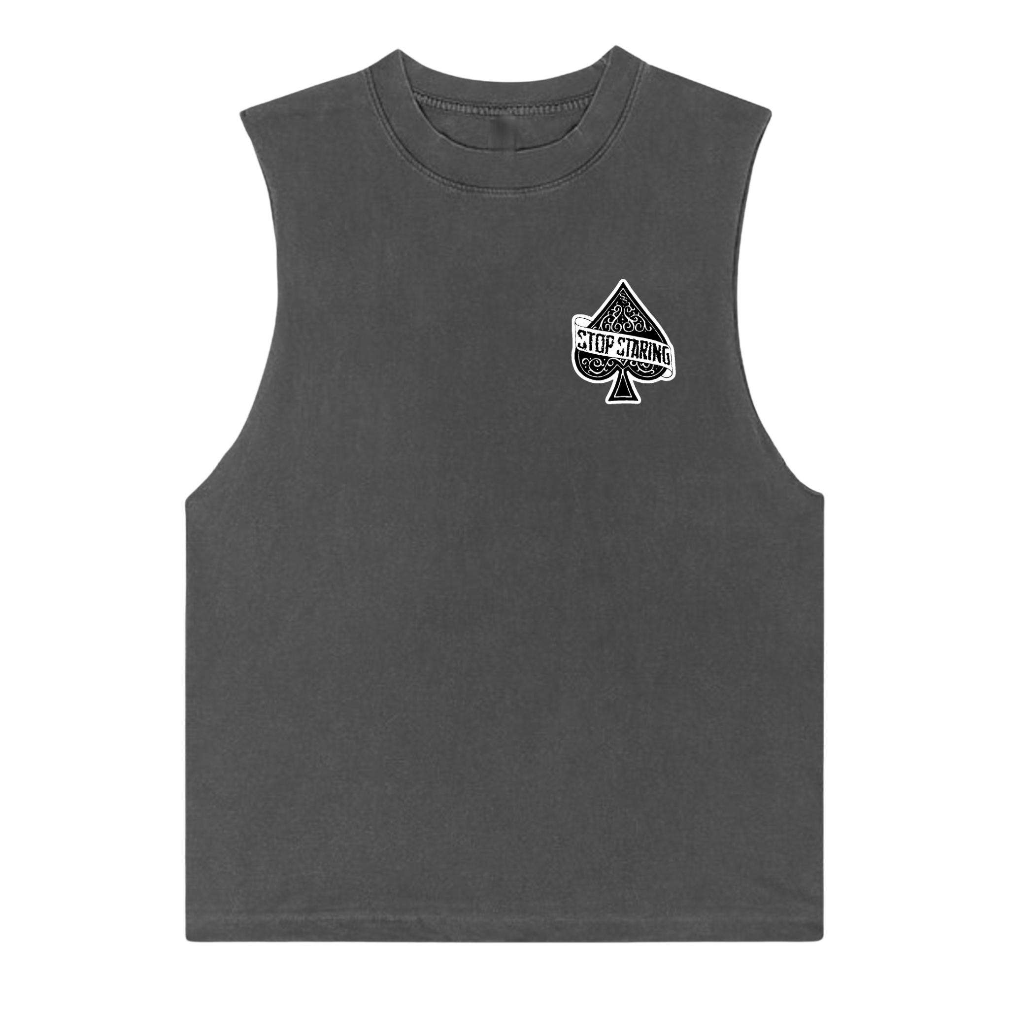 Stop Staring Poker Tee Cut-Off