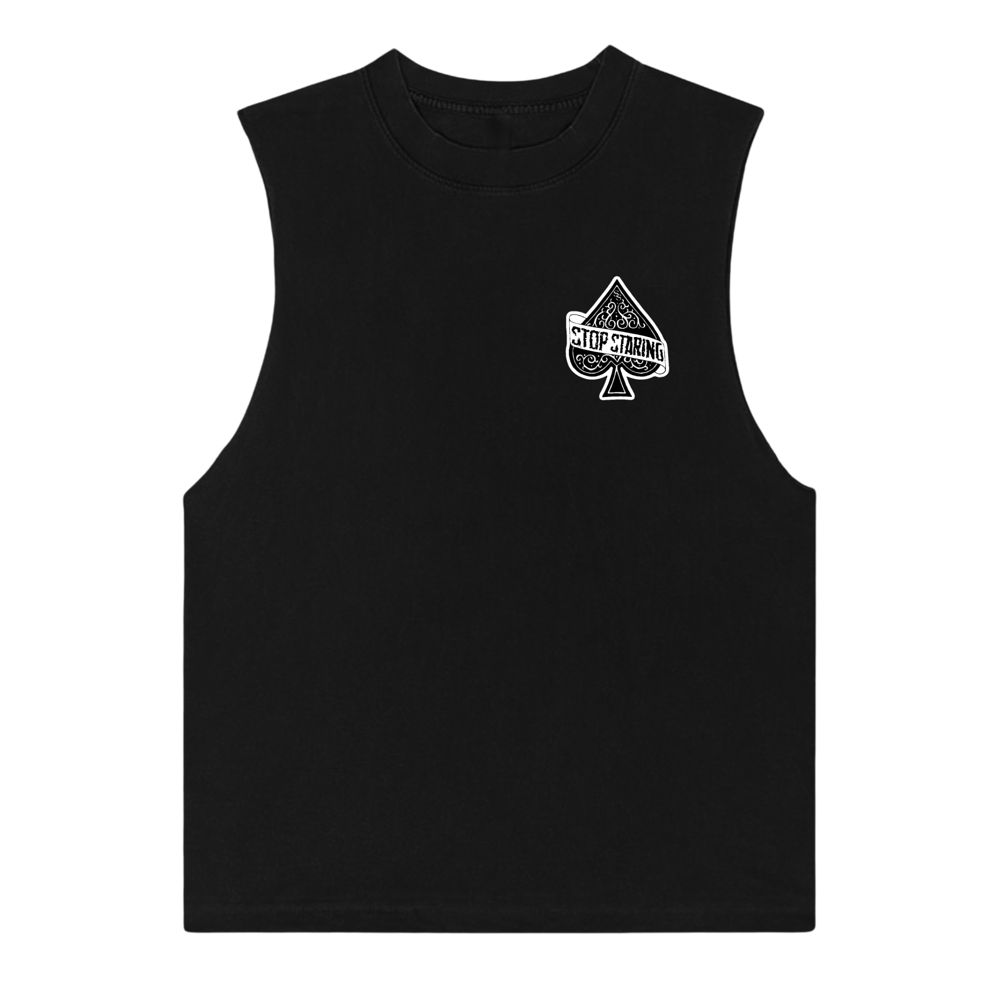 Stop Staring Poker Tee Cut-Off