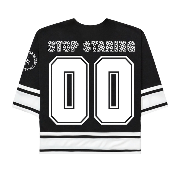 Stop Staring - Hockey Jersey - Black