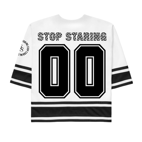 Stop Staring - Hockey Jersey - White